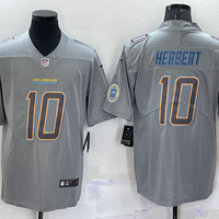 Men's Los Angeles Chargers Justin Herbert #10 Gray Atmosphere Fashion Game Jersey1