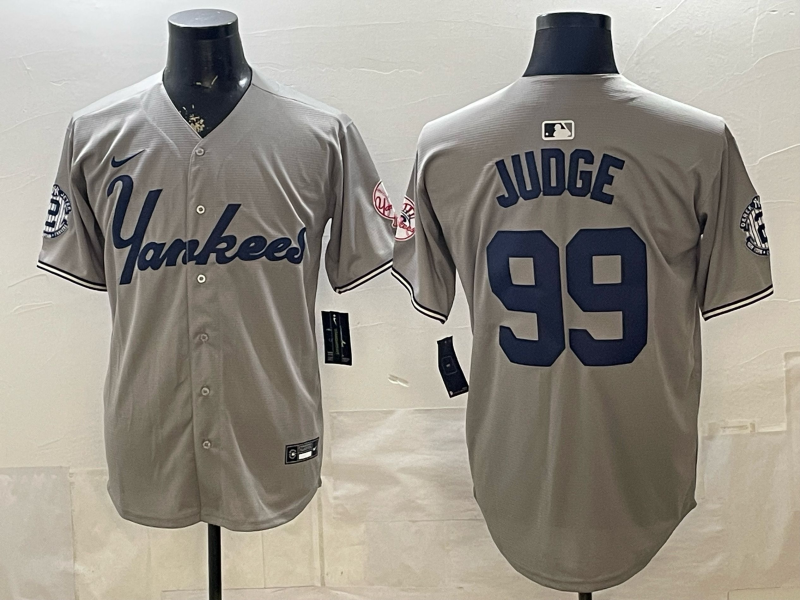 Men's New York Yankees Aaron Judge #99 Gray Stadium Player Jersey