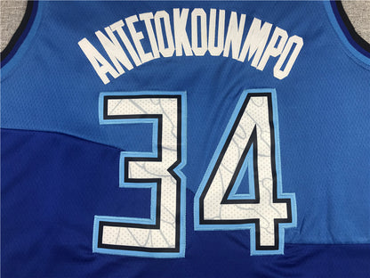 Men's Milwaukee Bucks Giannis Antetokounmpo Blue 2020/21 Swingman Player Jersey1