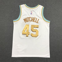 Men's Cleveland Cavaliers Donovan Mitchell #45 The Land White City Edition Jersey1