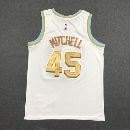 Men's Cleveland Cavaliers Donovan Mitchell #45 The Land White City Edition Jersey1