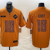 Men's Detroit Lions Jared Goff #16 Brown 2023 Salute To Service Limited Jersey1