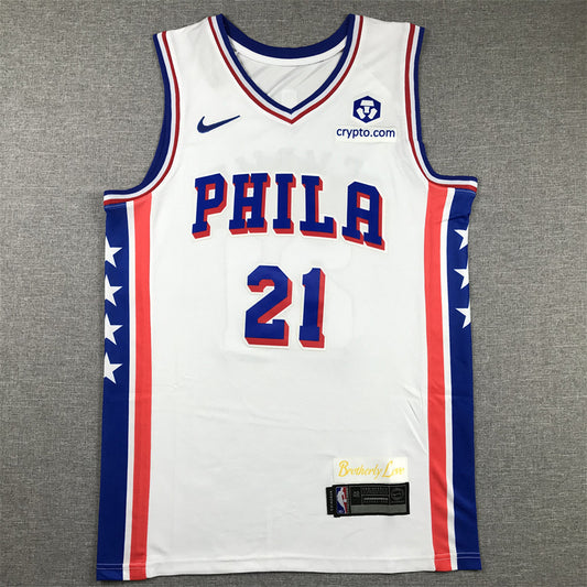 Men's Philadelphia 76ers Joel Embiid #21 White Swingman Jersey1