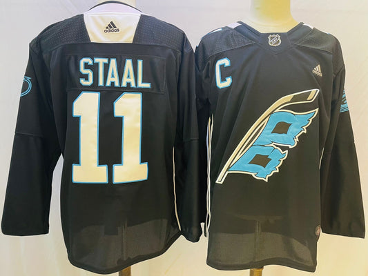 Men's Carolina Hurricanes Jordan Staal #11 Black Home Breakaway Player Jersey1