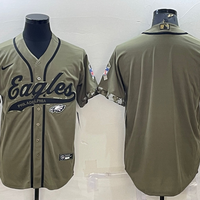 Men's Philadelphia Eagles Olive 2022 Salute To Service Limited Blank Jersey1