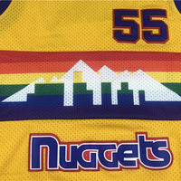 Men's Denver Nuggets Dikembe Mutombo 1991-92 Yellow Hardwood Classics Swingman Jersey1