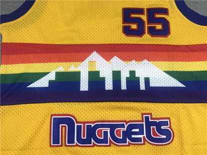 Men's Denver Nuggets Dikembe Mutombo 1991-92 Yellow Hardwood Classics Swingman Jersey1