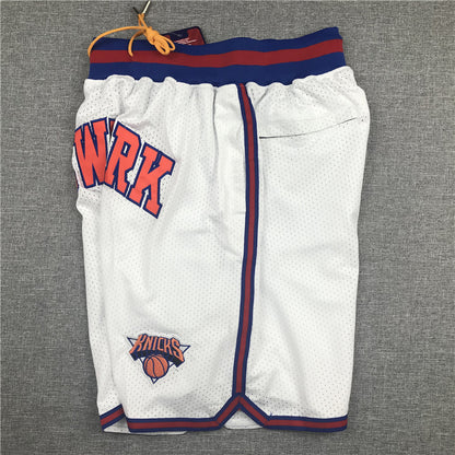 Men's New York Knicks White Basketball Shorts1