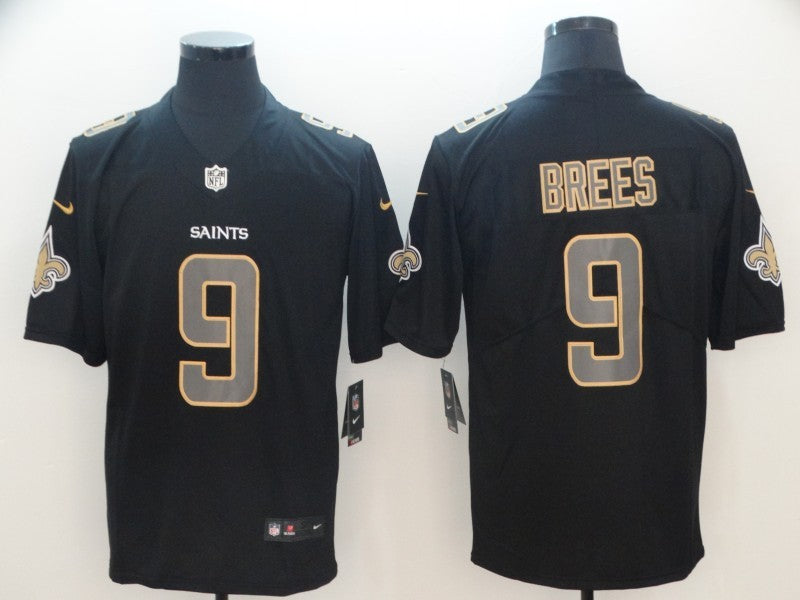 Men's New Orleans Saints #9 Drew Brees Black Authentic Game Jersey1