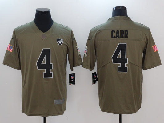 Men's Las Vegas Raiders Derek Carr #4 Brown Game Player Jersey1