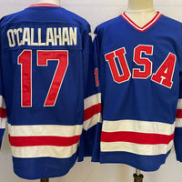 Men's USA Hockey Jack O'Callahan #17 Blue Player Jersey
