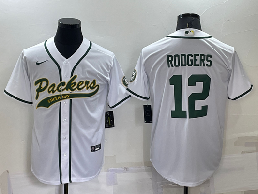 Men's Green Bay Packers Aaron Rodgers #12 White Legend Jersey1 Joint Edition