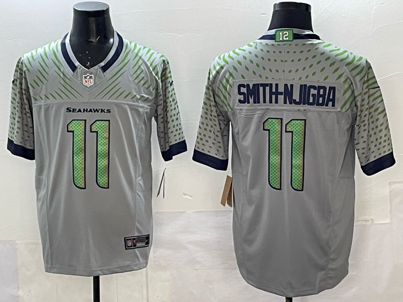 Jaxon Smith-Njigba Seattle Seahawks Wolf Gray Jersey