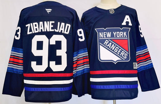 Men's New York Rangers Mika Zibanejad #93 Navy Player Jersey