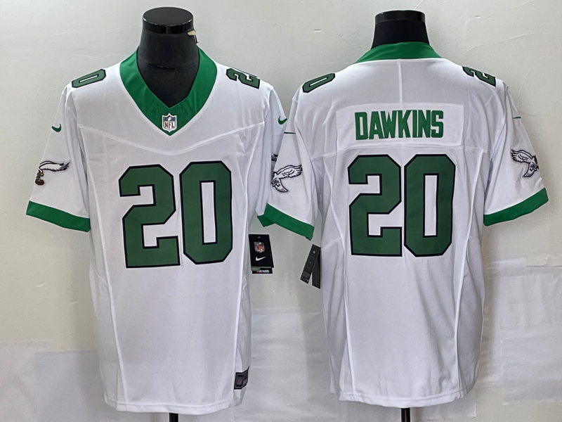 Men's Philadelphia Eagles Brian Dawkins #20 White Game Player Jersey1