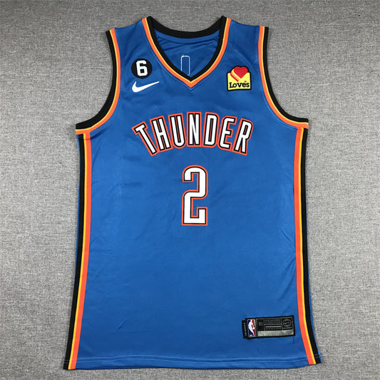 Men's Oklahoma City Thunder Shai Gilgeous-Alexander #2 Blue 2022/23 Swingman Jersey1 - Icon Edition