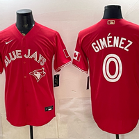 Men's Toronto Blue Jays Andres Gimenez #0 Red Canada Day Replica Jersey