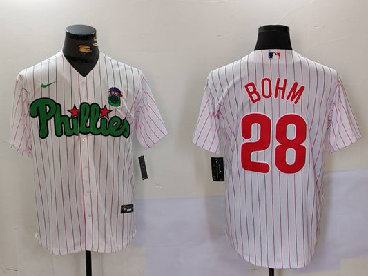 Men's Philadelphia Phillies Alec Bohm #28 White Limited Player Jersey1