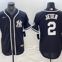 Men's New York Yankees Derek Jeter #2 Black Limited Jersey1
