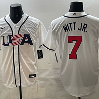 Men's USA Baseball Bobby Witt Jr. #7 White 2026 World Baseball Classic Stadium Jersey