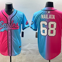 Men's Philadelphia Eagles Jordan Mailata #68 Pink/Blue Game Jersey