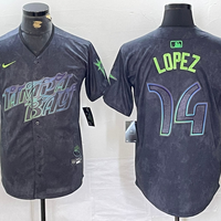 Men's Tampa Bay Rays Jacob Lopez #74 Charcoal 2024 City Connect Limited Player Jersey1