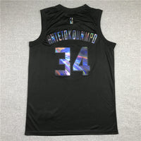 Men's Milwaukee Bucks Giannis Antetokounmpo #34 NBA Black Swingman Jersey1