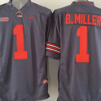 Men's Ohio State Buckeyes Braxton Miller #1 Gray Player Game Jersey