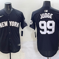 Men's New York Yankees Aaron Judge #99 Black Lights Out Replica Player Jersey