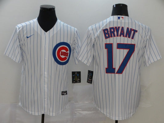 Men's Chicago Cubs Kris Bryant #17 White Replica Baseball Jersey1