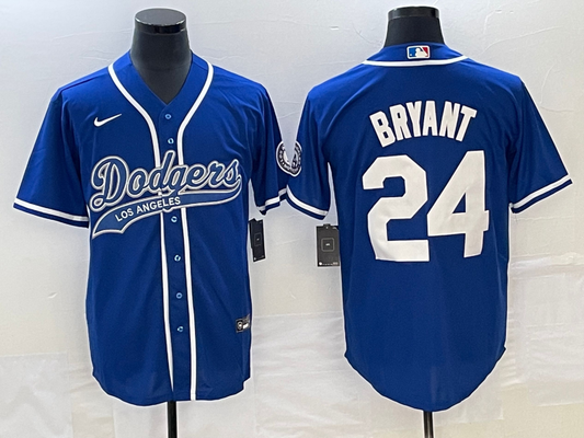 Men's Los Angeles Dodgers Kobe Bryant #24 Royal Player Jersey1 Joint Edition