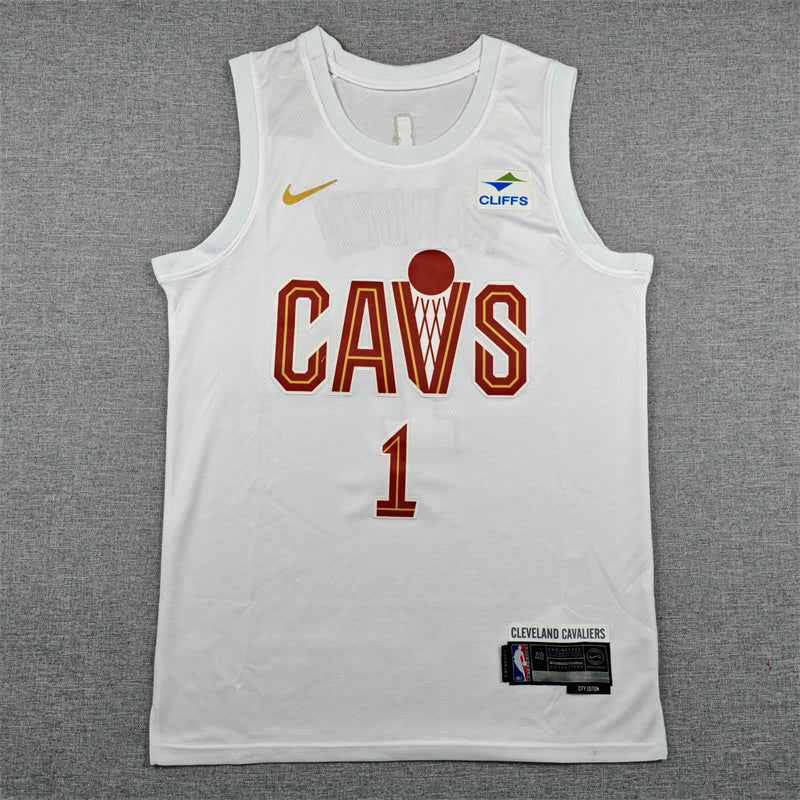 Men's Cleveland Cavaliers James Harden #1 White Swingman Jersey - Association Edition