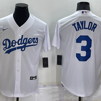 Men's Los Angeles Dodgers Chris Taylor #3 White Replica Baseball Jersey1