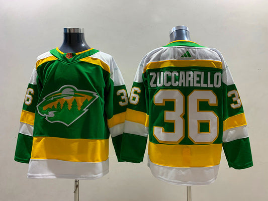 Men's Minnesota Wild Mats Zuccarello #36 Green Breakaway Jersey1