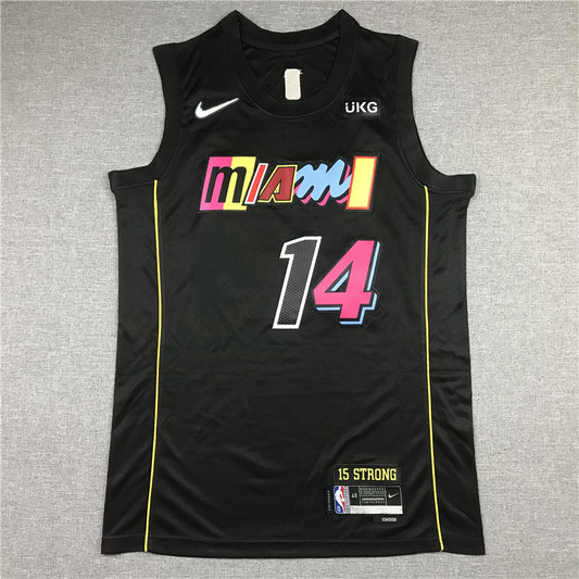 Men's Miami Heat Tyler Herro #14 Black Swingman Player Jersey1 - City Edition