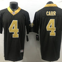 Men's New Orleans Saints Derek Carr #4 Black Game Jersey Joint Edition