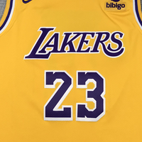 Men's Los Angeles Lakers LeBron James NBA #23 Yellow Swingman Jersey1