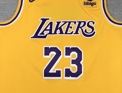 Men's Los Angeles Lakers LeBron James NBA #23 Yellow Swingman Jersey1