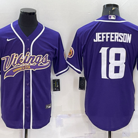 Men's Minnesota Vikings Justin Jefferson #18 Purple Game Jersey1 Joint Edition