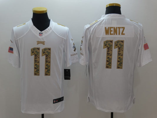 Men's Philadelphia Eagles #11 Carson Wentz White Game Player Jersey1