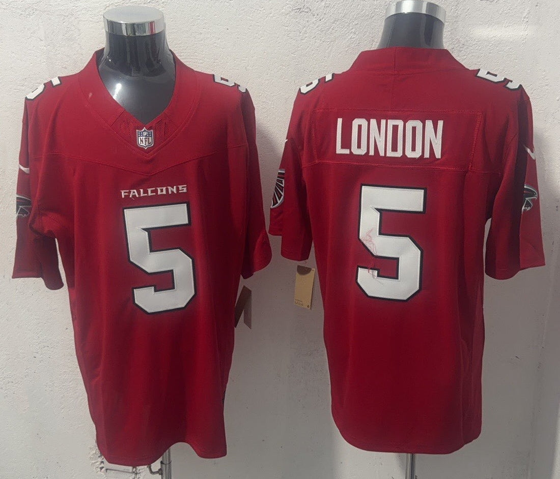 Men's Atlanta Falcons Drake London #5 Red Game Player Jersey