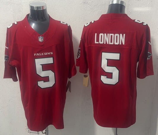 Men's Atlanta Falcons Drake London #5 Red Game Player Jersey