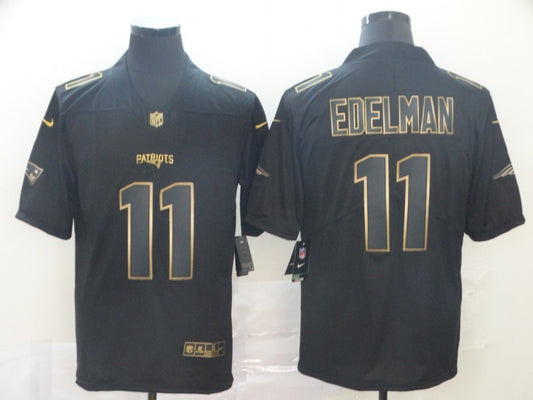 Men's New England Patriots #11 Julian Edelman Black Game Jersey1