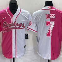 Men's Dallas Cowboys Trevon Diggs #7 Pink/White Player Jersey1 Joint Edition