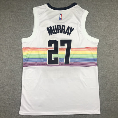 Men's Denver Nuggets Jamal Murray #27 NBA White Player Jersey1