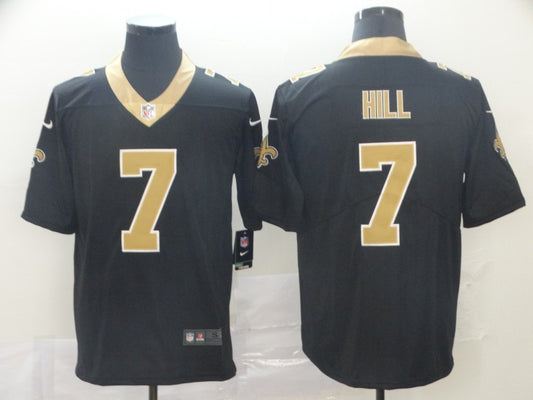 Men's New Orleans Saints Taysom Hill #7 Black Game Jersey1