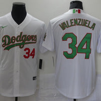 Men's Los Angeles Dodgers Fernando Valenzuela #34 White Player Game Jersey1