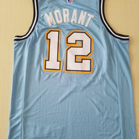 Men's Memphis Grizzlies Ja Morant #12 Blue City Edition Classic Jersey1