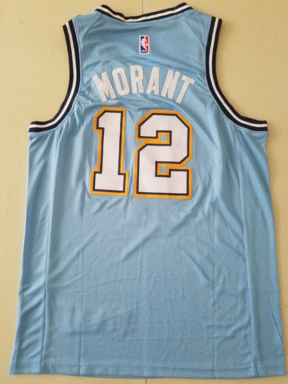 Men's Memphis Grizzlies Ja Morant #12 Blue City Edition Classic Jersey1