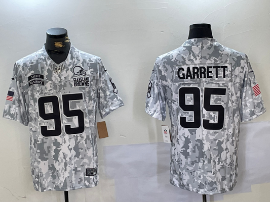 Men's Cleveland Browns Myles Garrett #95 Arctic Camo 2024 Salute to Service Limited Jersey1